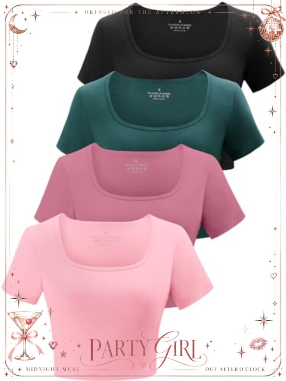 Cotton Crop Tops for Women 4 Pack High Neck Short Sleeve Workout Tees